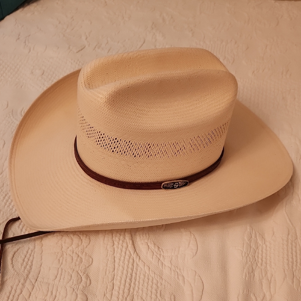 Stetson Beige Western Hat with Brown Band - Picture 7 of 10